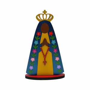 PLACA DECORATIVA MODELO NOSSA SENHORA FLORAL EM MDF REF: 001785