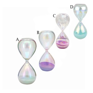 AMPULHETA DECORATIVA MODELO FURTA-COR EM VIDRO REF: 6486  AMPULHETA DECORATIVA MODELO FURTA-COR EM VIDRO REF: 6486