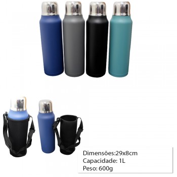 GARRAFA ESPORTIVA EM ACO INOX 1L REF:GF-023 GARRAFA ESPORTIVA EM ACO INOX 1L REF:GF-023