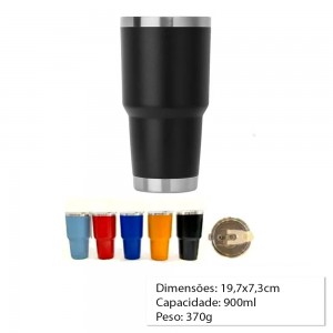 COPO DE VIAGEM COM TAMPA EM INOX 900ML REF: YN-005 COPO DE VIAGEM COM TAMPA EM INOX 900ML REF: YN-005