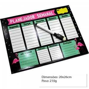 PLANEJADOR SEMANAL MODELO FLAMINGOS 20X26 REF: PP 12 PLANEJADOR SEMANAL MODELO FLAMINGOS 20X26 REF: PP 12