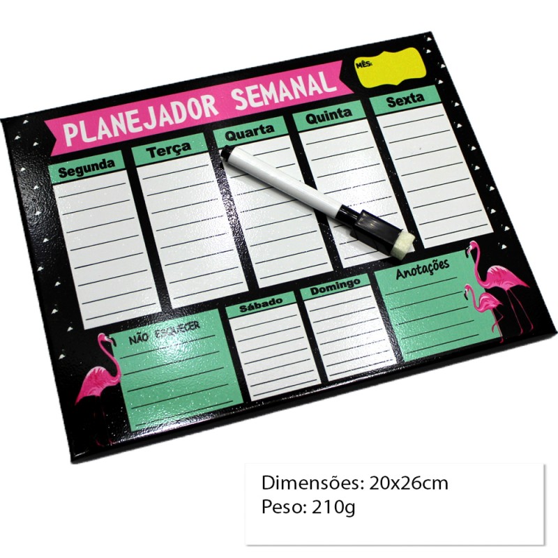 PLANEJADOR SEMANAL MODELO FLAMINGOS 20X26 REF: PP 12 PLANEJADOR SEMANAL MODELO FLAMINGOS 20X26 REF: PP 12