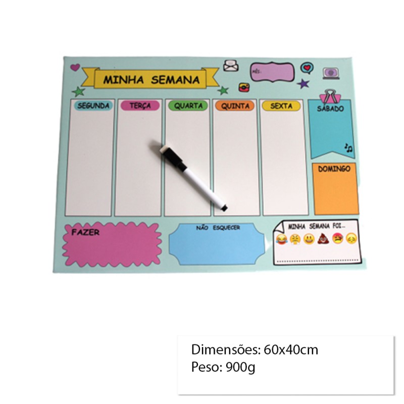PLANEJADOR SEMANAL 60X40CM REF: PG-06 PLANEJADOR SEMANAL 60X40CM REF: PG-06