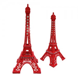 TORRE EIFFEL DE METAL DECORATIVA VERMELHO