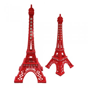 TORRE EIFFEL DE METAL DECORATIVA VERMELHO