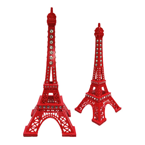 TORRE EIFFEL DE METAL DECORATIVA VERMELHO