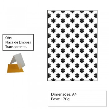 PLACA A4 PARA EMBOSS MODELO FLOCO DE NEVE PLACA A4 PARA EMBOSS MODELO FLOCO DE NEVE