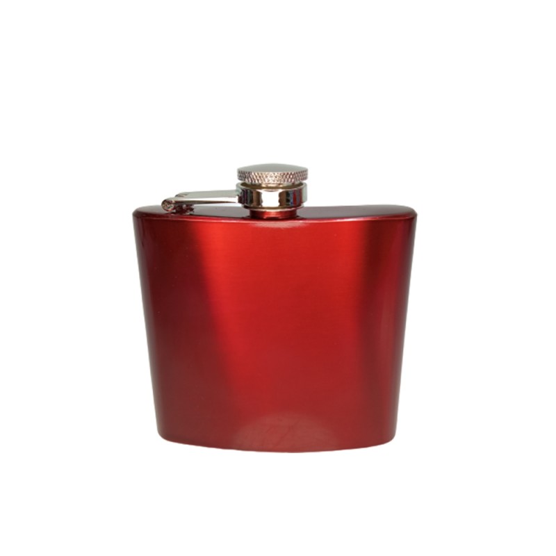 CANTIL DE BOLSO P/ BEBIDA 5 OZ EM METAL 150ML VERMELHO
