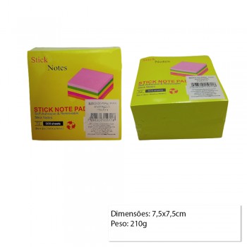 BLOCO AUTOADESIVO COM 500 FOLHAS AMARELO REF: T2-Y