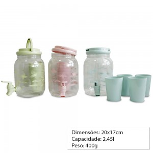 SUQUEIRA PLASTICA 2,45L COM 4 COPOS REF:BM360984