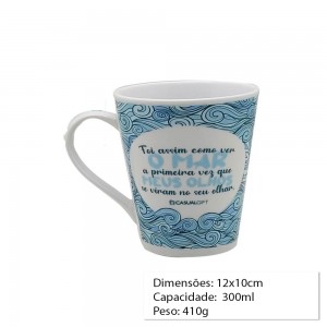 CANECA PORCELANA O MAR/MEUS OLHOS 300ML REF: CP019