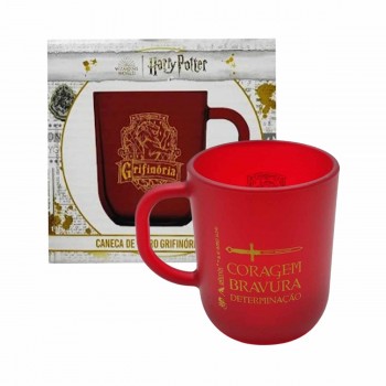 CANECA MODELO HARRY POTTER CASAS GRIFINÓRIA DE VIDRO 300ML REF: 590640