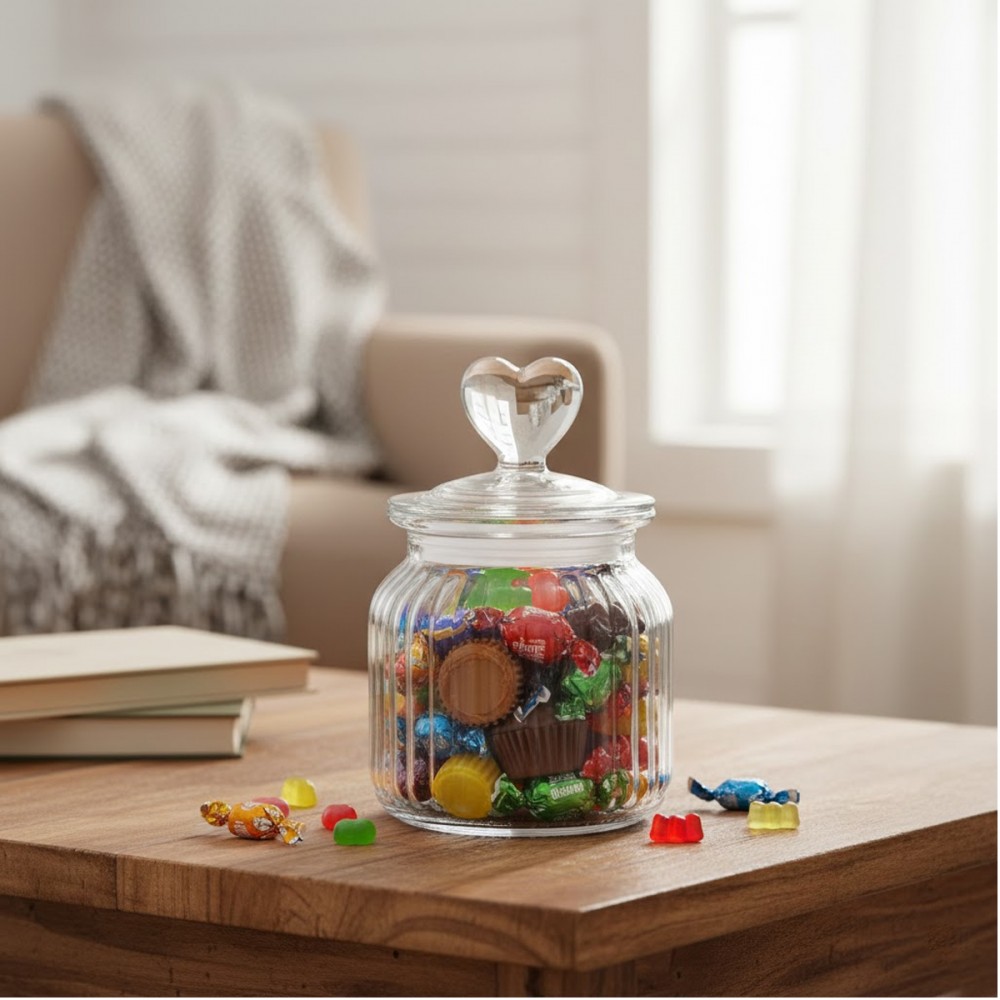 POTE DE VIDRO COM TAMPA HERMÉTICA MODELO CORAÇÃO 650ML REF: 230543 POTE DE VIDRO COM TAMPA HERMÉTICA MODELO CORAÇÃO 650ML REF: 230543