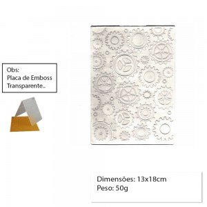 PLACA PARA EMBOSS MODELO ENGRENAGENS  REF: 23021