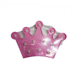 LUMINÁRIA DE COROA EM PLÁSTICO ROSA. TAM:23.3X18X3CM