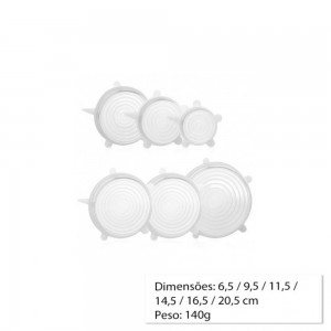 CJ COM 6 TAMPAS EM SILICONE