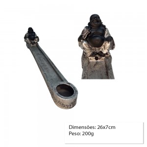 PORTA INCENSO DECORATIVO MODELO BUDAI EM RESINA REF: APXP2008