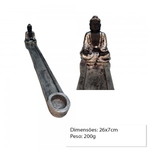 PORTA INCENSO DECORATIVO MODELO BUDDHA EM RESINA REF: APXP2007