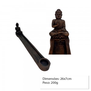 PORTA INCENSO DECORATIVO MODELO BUDDHA EM RESINA REF: APXP2006