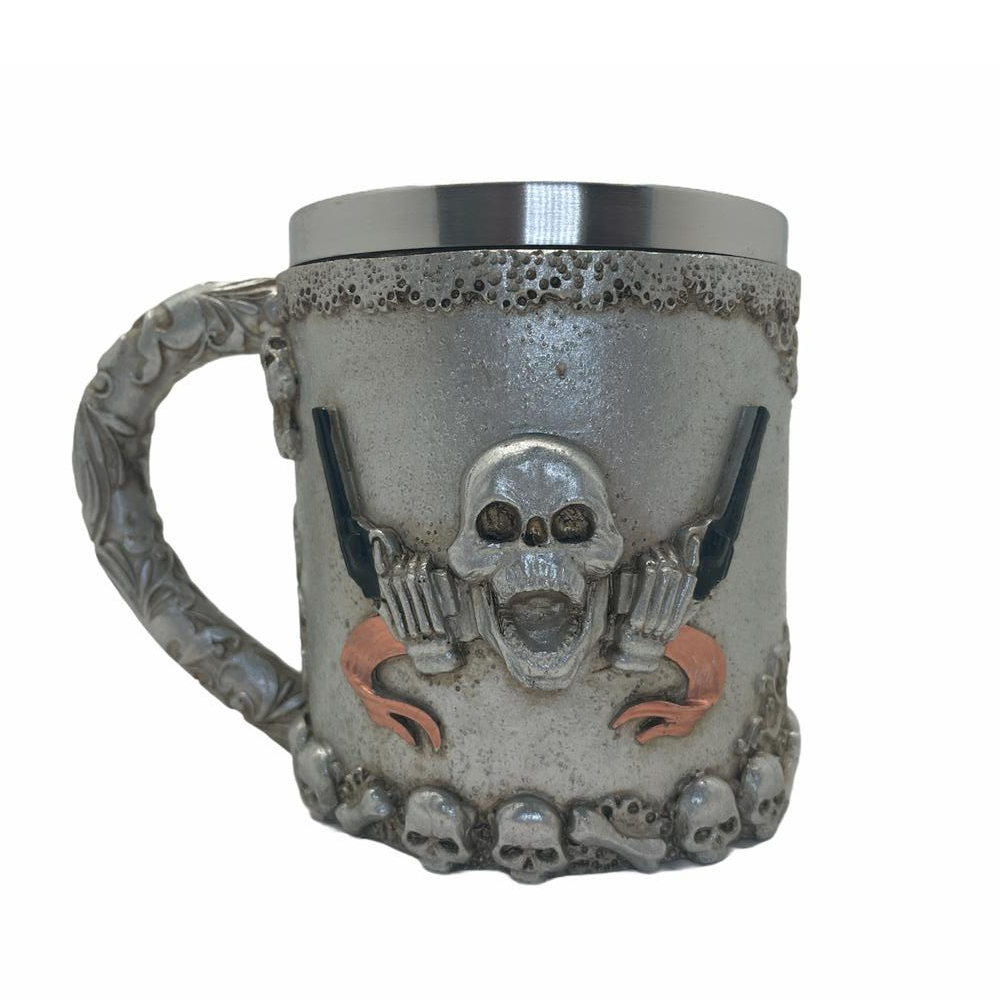 CANECA CAVEIRA EM METAL CAP. DE 400ML REF:636B