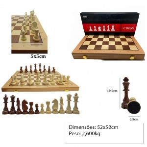 XADREZ PROFISSIONAL 32PCS EM MADEIRA 52X52 REF: APW9052