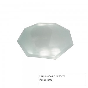 OBJ VIDRO DEC.BANDEJA OCTAGONAL ESP.15X15CM  REF:YQD7839-4