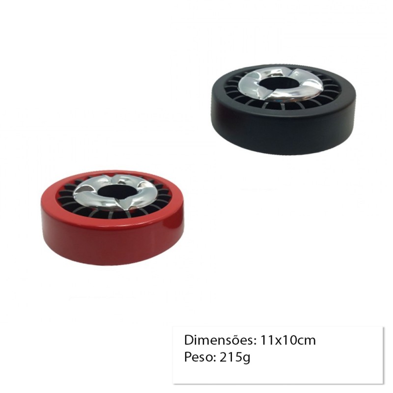 CINZEIRO DE METAL DE MESA PRETO
