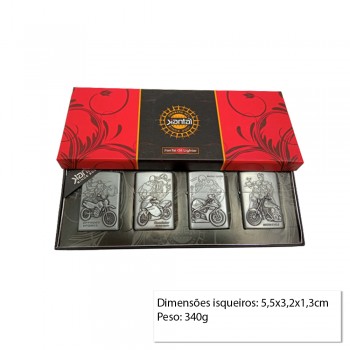 ISQUEIRO C/4 EM METAL REC.C/FLUIDO *NAO ABASTEC REF:AP6070 ISQUEIRO C/4 EM METAL REC.C/FLUIDO *NAO ABASTEC REF:AP6070