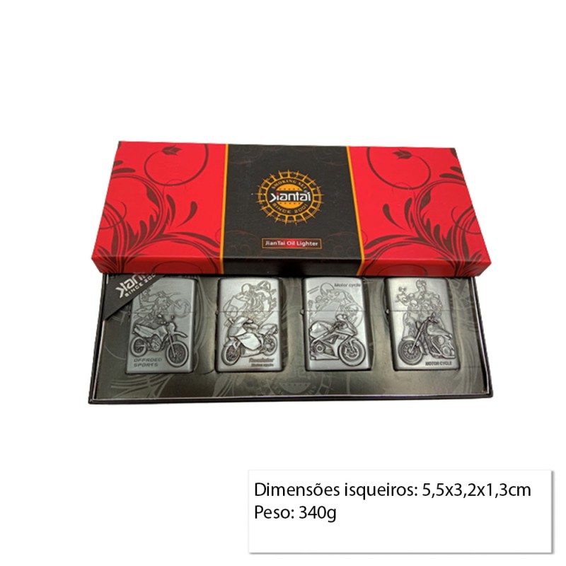 ISQUEIRO C/4 EM METAL REC.C/FLUIDO *NAO ABASTEC REF:AP6070
