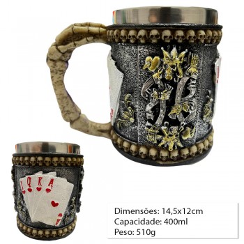 CANECA EM METAL REV.RES.PVC C/ALCA CAP.400ML REF:AP-B9138-2