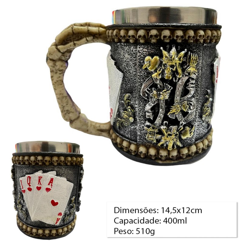 CANECA EM METAL REV.RES.PVC C/ALCA CAP.400ML REF:AP-B9138-2