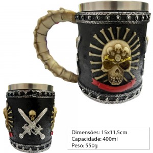 CANECA METAL REV.RES.PVC C/ALCA CAP.400ML REF:AP-B9149-1