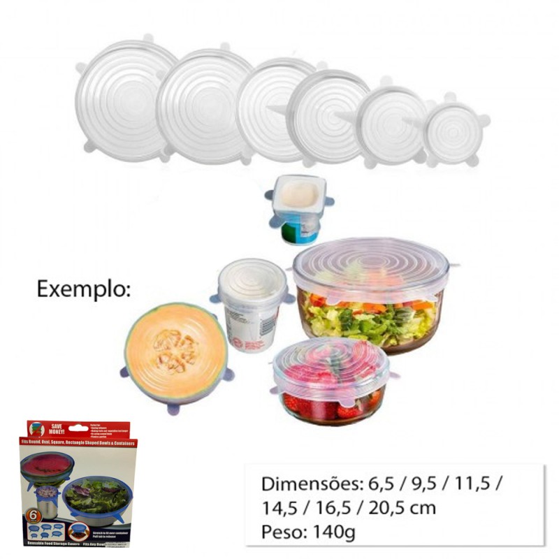 CJ COM 6 TAMPAS EM SILICONE REF:ELO169BOX CJ COM 6 TAMPAS EM SILICONE REF:ELO169BOX