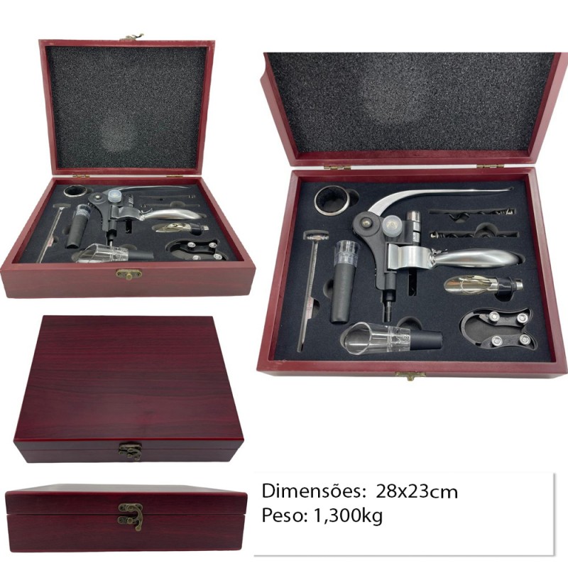 KIT ACESS METAL P/SERVIR VINHO SACA-ROLHA REF:APJU-RB-9SET