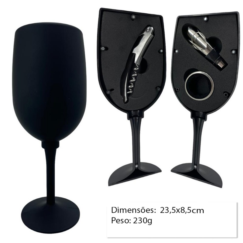 KIT ACESS METAL P/SERVIR VINHO C/SACA-ROLHA REF:APJU-0321SET