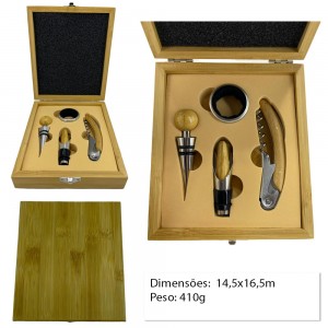 KIT DE ACESSÓRIOS PARA VINHO EM METAL  REF: APJU-B4 KIT DE ACESSÓRIOS PARA VINHO EM METAL  REF: APJU-B4