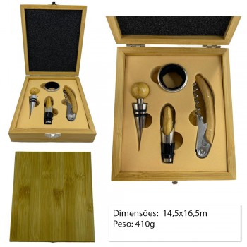 KIT DE ACESSÓRIOS PARA VINHO EM METAL REF: APJU-B4 KIT DE ACESSÓRIOS PARA VINHO EM METAL REF: APJU-B4