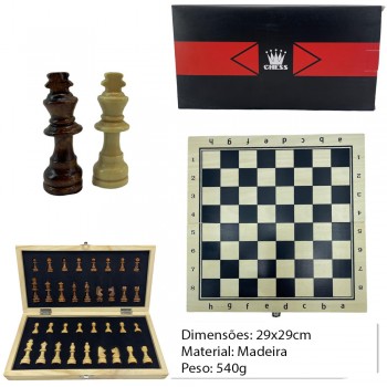 JOGO XADREZ MAD.C/32PCS C/IMA REF:AP-W1102C