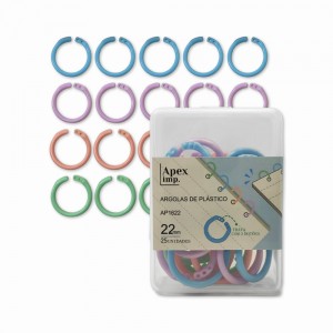 KIT COM 25 ARGOLAS DE PLÁSTICO CORES SORTIDAS RFF: AP1622