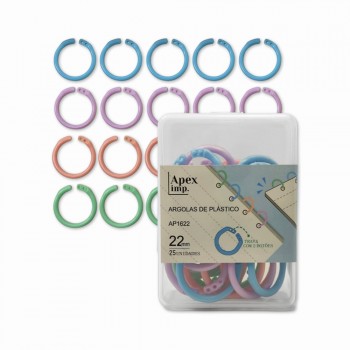 KIT COM 25 ARGOLAS DE PLÁSTICO CORES SORTIDAS RFF: AP1622