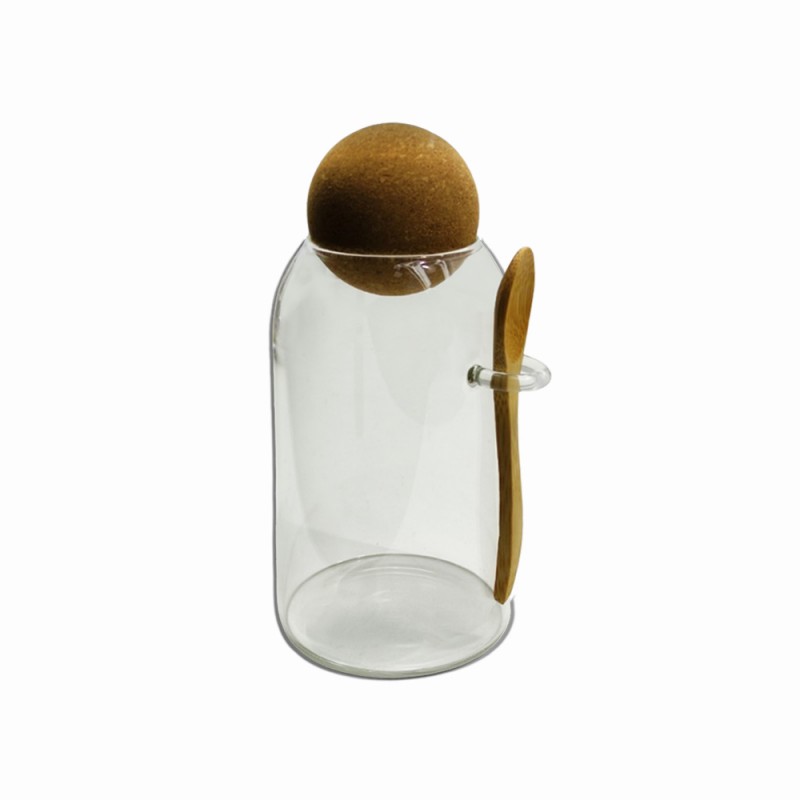 POTE DE VIDRO COM TAMPA EM BAMBU 800ML REF: APGS915