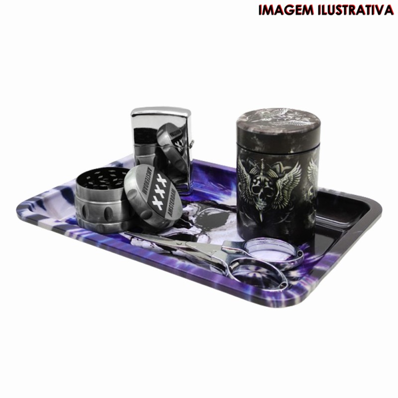 BANDEJA EM METAL MODELO CAVEIRA 17x12cm REF:AP22606