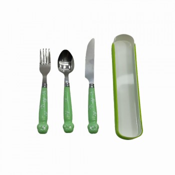 CONJUNTO COM GARFO, FACA E COLHER MODELO PATINHAS EM INOX REF: AP21151