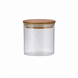 POTE DE VIDRO COM TAMPA EM BAMBU REF: APG4750 POTE DE VIDRO COM TAMPA EM BAMBU REF: APG4750