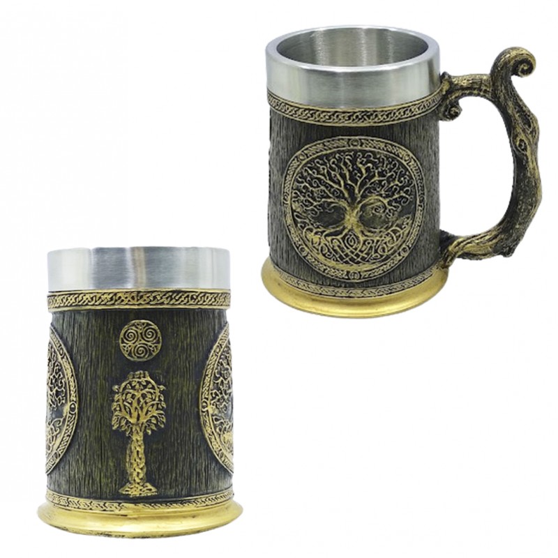 CANECA MODELO ÁRVORE DA VIDA COM ALÇA CAPACIDADE 600ML EM METAL INOX E REVESTIDA DE RESINA DE PVC REF: AP230036B CANECA MODELO ÁRVORE DA VIDA COM ALÇA CAPACIDADE 600ML EM METAL INOX E REVESTIDA DE RESINA DE PVC REF: AP230036B