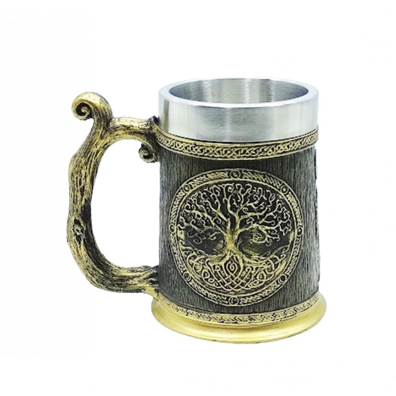 CANECA MODELO ÁRVORE DA VIDA COM ALÇA CAPACIDADE 600ML EM METAL INOX E REVESTIDA DE RESINA DE PVC REF: AP230036B CANECA MODELO ÁRVORE DA VIDA COM ALÇA CAPACIDADE 600ML EM METAL INOX E REVESTIDA DE RESINA DE PVC REF: AP230036B