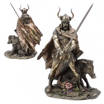 ENFEITE DE MESA MODELO FREYR DEUS NÓRDICO EM RESINA PLÁSTICA REF: APWU75321A4