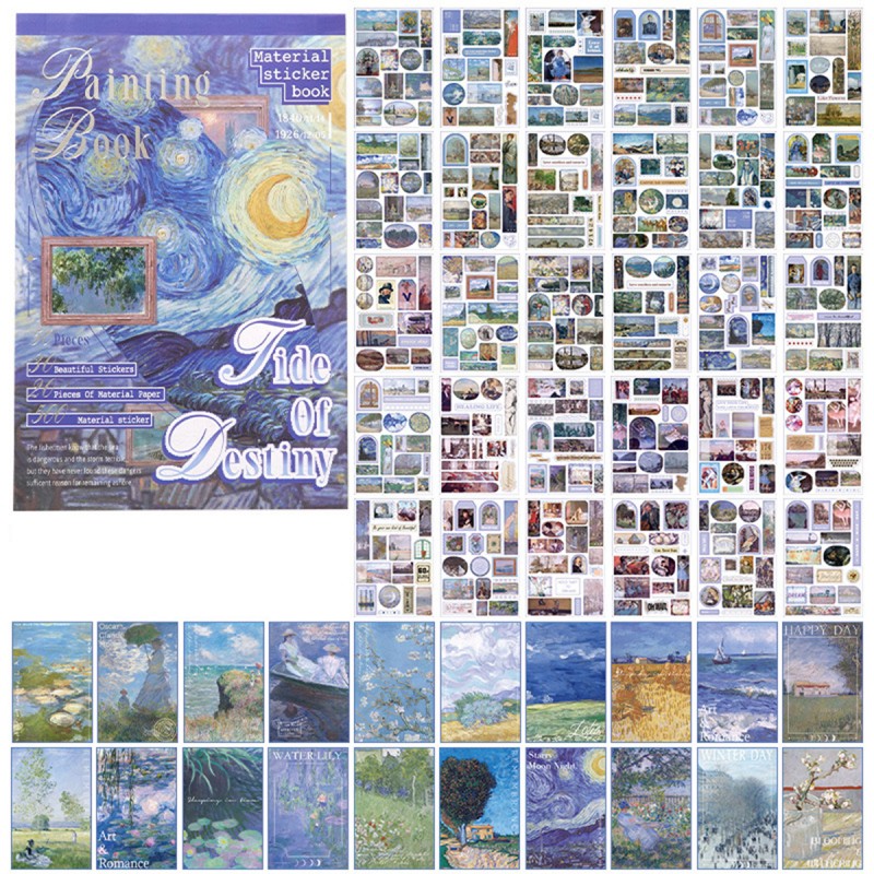 KIT COM 50 PEÇAS SORTIDAS COM 30 FOLHAS DE ADESIVOS DE PLÁSTICO E 20 PAPÉIS DECORATIVOS REF: AP240-3