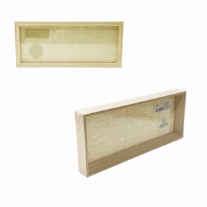 BANDEJA RETANGULAR DECORATIVA COM BORDA DE MDF COM LINHO REF: 15675 BANDEJA RETANGULAR DECORATIVA COM BORDA DE MDF COM LINHO REF: 15675