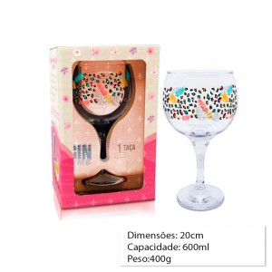 TACA GIN VIDRO ONCINHA E FOLHAGENS REF: 8747 TACA GIN VIDRO ONCINHA E FOLHAGENS REF: 8747